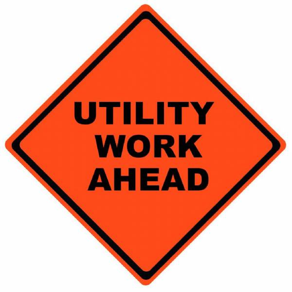 Utility Work Ahead Roll-up Sign - 48x48"